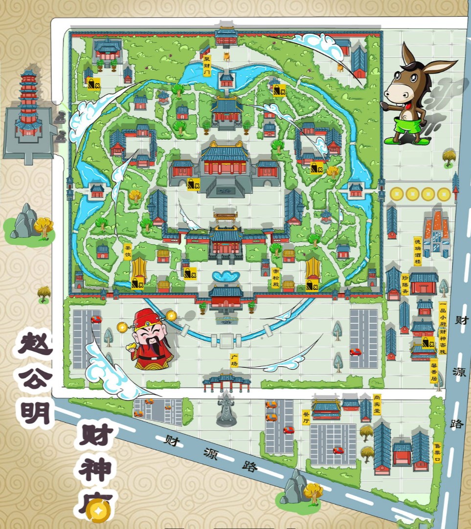 太康寺庙类手绘地图